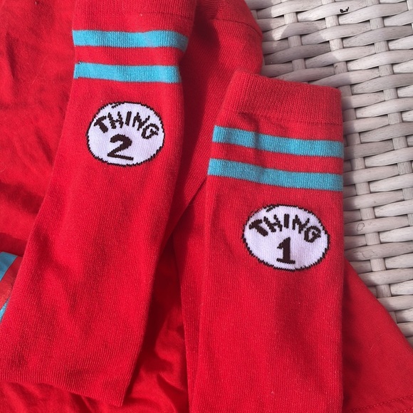 NEW-Adult Dr. .Seuss Thing 1 and Thing 2 Costume Kit  Size M - Picture 6 of 13
